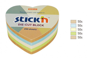 Блок самоклеящийся бумажный Stick`n 21837 64x67мм 250лист. пастель+крафт ассорти 