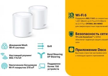 Бесшовный Mesh роутер TP-Link Deco X20(2-PACK)