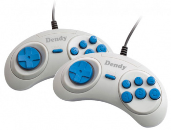 Игровая консоль Dendy Junior серый/синий +свет.пист. в комплекте: 300 игр