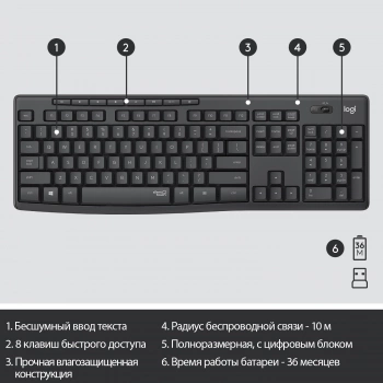 Клавиатура + мышь Logitech MK295