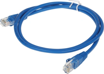 Патч-корд Buro UTP 4 пары cat.5E CCA molded 1м голубой RJ-45 (m)-RJ-45 (m) (UTP-5E-1M-BL)