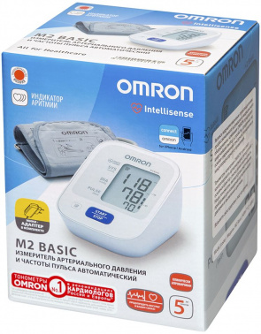 Тонометр автоматический Omron  M2 Basic (HEM-7121-ARU) с адаптером