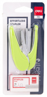 Комплект степлер+скобы Deli E0365 Essential N10 (10листов) снижение усилия ассорти 50скоб коробка