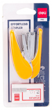 Комплект степлер+скобы Deli E0365 Essential N10 (10листов) снижение усилия ассорти 50скоб коробка