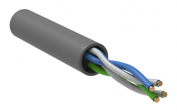 Кабель информационный ITK LC1-C5E02-111-100 кат.5E UTP 2 пары 24AWG PVC внутренний 100м серый