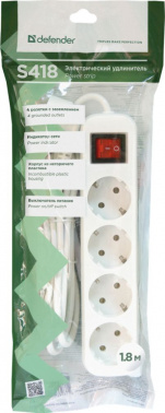 Сетевой удлинитель Defender S418