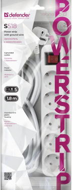Сетевой удлинитель Defender S518