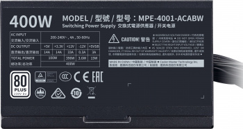 Блок питания Cooler Master ATX 400W MWE 400 V2