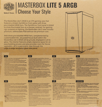 Корпус Cooler Master MasterBox Lite 5 ARGB, W/O controller