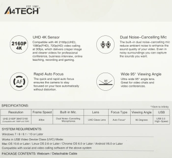 Камера Web A4Tech PK-1000HA