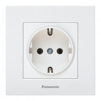 Розетка силов. Panasonic Karre Plus WKTC02022WH-RU скрыт. зазем. IP20 белый (упак.:1шт)