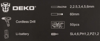 Дрель-шуруповерт Deko DKCD12FU-Li