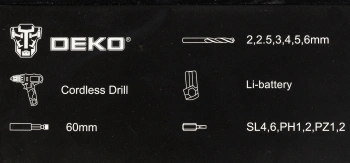 Дрель-шуруповерт Deko GCD12DU3 SET 4