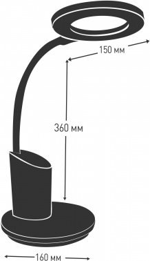 Светильник Camelion KD-826 C02 (14146) настольный на основание черный 8Вт