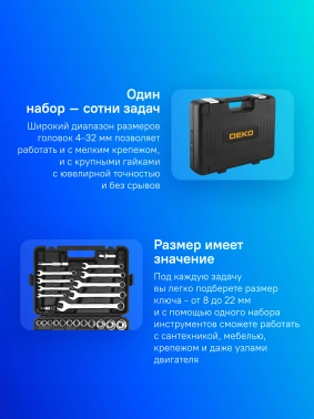 Набор инструментов Deko DKMT82