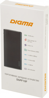 Мобильный аккумулятор Digma  DGPF10F