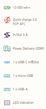Мобильный аккумулятор Digma  DGPF10F