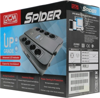 Источник бесперебойного питания Powercom Spider SPD-750U LCD USB