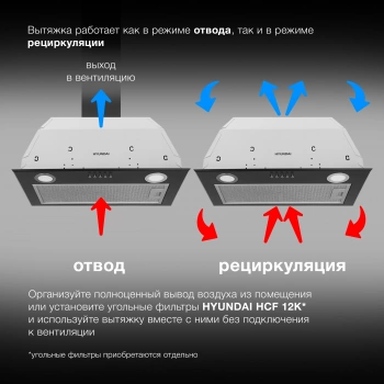Вытяжка встраиваемая Hyundai HBB 6033 BK