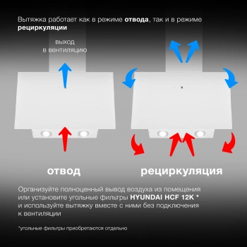 Вытяжка каминная Hyundai HGH 6840 WG