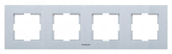 Рамка Panasonic Karre Plus WKTF08042SL-RU 4x горизонтальный монтаж пластик серебристый