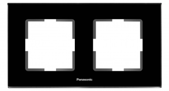 Рамка Panasonic Karre Plus WKTF08023GB-RU 2x горизонтальный монтаж стекло черный