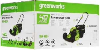 Газонокосилка роторная Greenworks GD40LM46HP