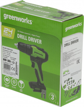 Дрель-шуруповерт Greenworks GD24DD35