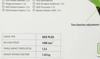 Перфоратор Greenworks GD24SDS1