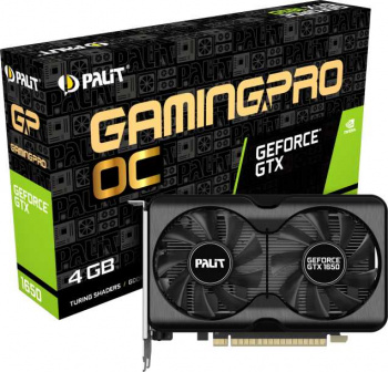 Видеокарта Palit PCI-E PA-GTX1650 GP OC 4G D6 NVIDIA GeForce GTX 1650 4096Mb 128 GDDR6 1410, 12000 HDMIx1 DPx2 HDCP Ret