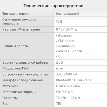 Колонка порт. Digma S-25