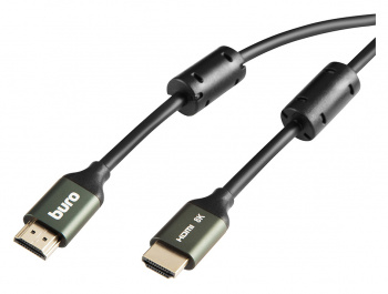 Кабель аудио-видео Buro HDMI (m)/HDMI (m) 1м. феррит.кольца позолоч.конт. черный (BHP-HDMI-2.1-1G)