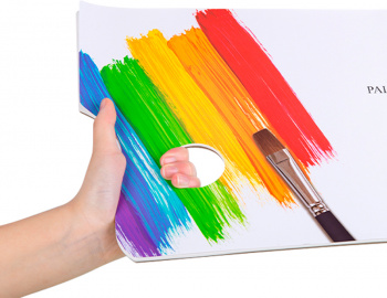 Палитра для смешивания красок Deli 73620 прямоугольная 375х265мм наб.:30 листов бумага