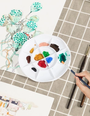 Палитра для смешивания красок Deli 68305 круглая D135мм