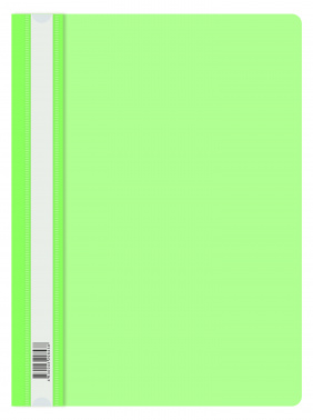 Папка-скоросшиватель Бюрократ Double Neon -PSLDNE/LETT A4 прозрач.верх.лист пластик салатовый 0.14/0.18
