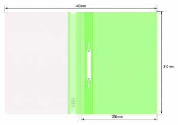 Папка-скоросшиватель Бюрократ Double Neon -PSLDNE/LETT A4 прозрач.верх.лист пластик салатовый 0.14/0.18