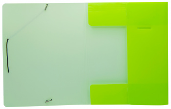 Папка на резинке Бюрократ Double Neon DNE510LETTBL A4 пластик кор.30мм 0.5мм салатовый/черный