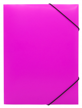 Папка на резинке Бюрократ Double Neon DNE510PINKBL A4 пластик кор.30мм 0.5мм розовый/черный