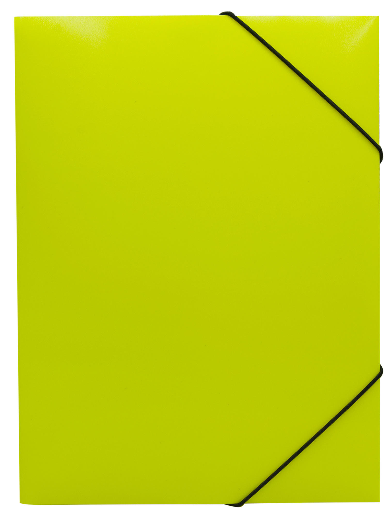 Папка на резинке Бюрократ Double Neon DNE510YELBL A4 пластик кор.30мм 0.5мм желтый/черный
