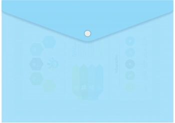 Конверт на кнопке Бюрократ Pastel -PKPAST/BLUE A4 пластик 0.18мм голубой