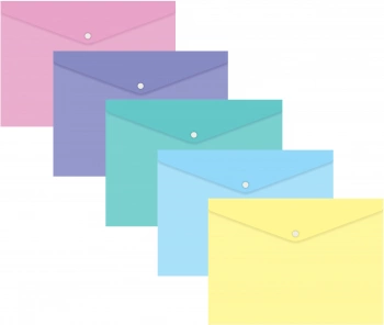 Конверт на кнопке Бюрократ Pastel -PKPAST/GRN A4 пластик 0.18мм мятный