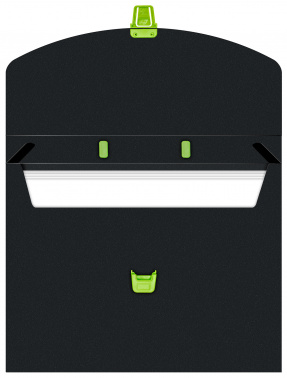 Портфель Бюрократ Black Opal BLPP01LETT 1 отдел. A4 пластик 0.7мм черный/салатовый