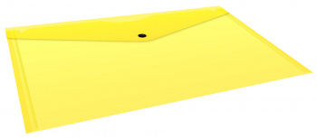 Конверт на кнопке Бюрократ Double Neon DNEPK803A4YEL A4 гориз. пластик 0.15мм желтый