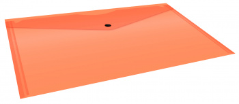 Конверт на кнопке Бюрократ Double Neon DNEPK803A4OR A4 гориз. пластик 0.15мм оранжевый