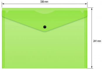 Конверт на кнопке Бюрократ Double Neon DNEPK803A4LETT A4 гориз. пластик 0.15мм салатовый