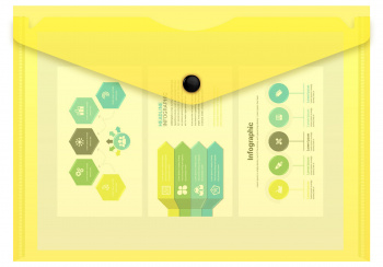 Конверт на кнопке Бюрократ Double Neon DNEPK804A5YEL A5 гориз. пластик 0.15мм желтый