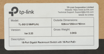 Коммутатор TP-Link  TL-SG1218MP