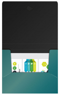 Папка-короб на резинке Silwerhof Perlen 255121-75 пластик 0.8мм A4 зеленый металлик