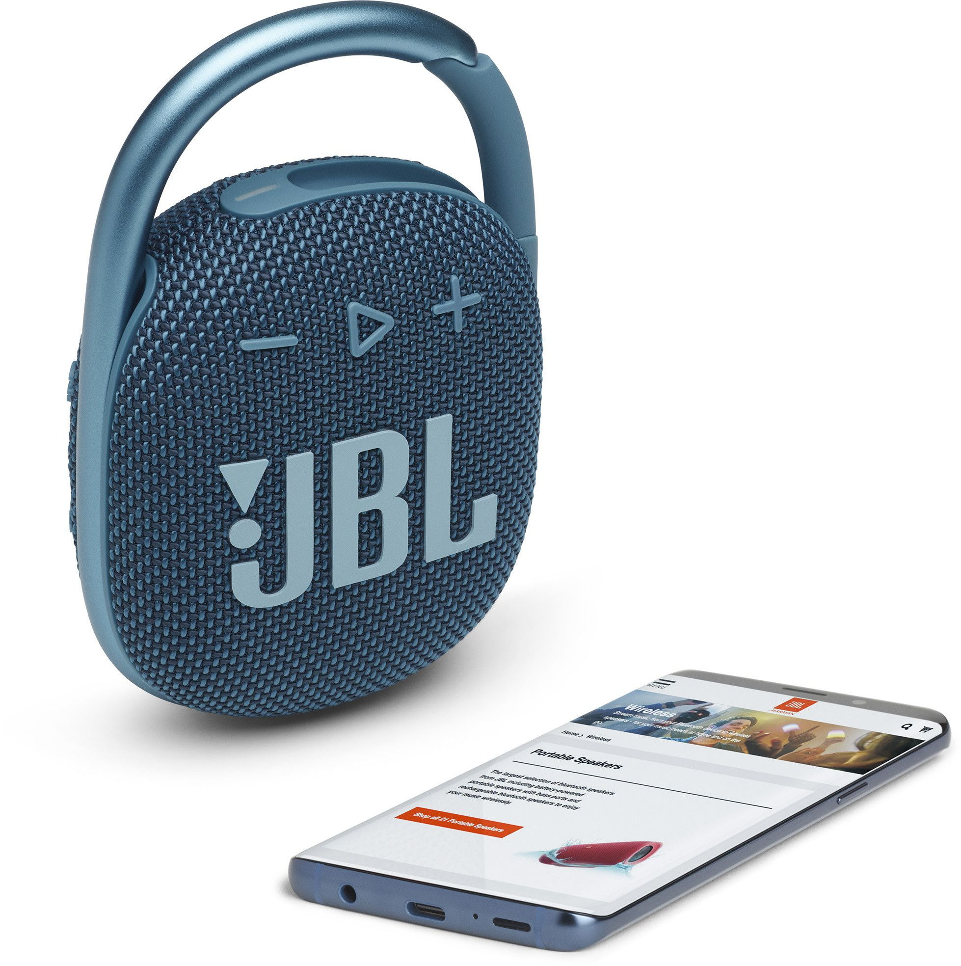 Колонка порт. JBL Clip 4 синий 5W 1.0 BT 15м 500mAh (JBLCLIP4BLU)