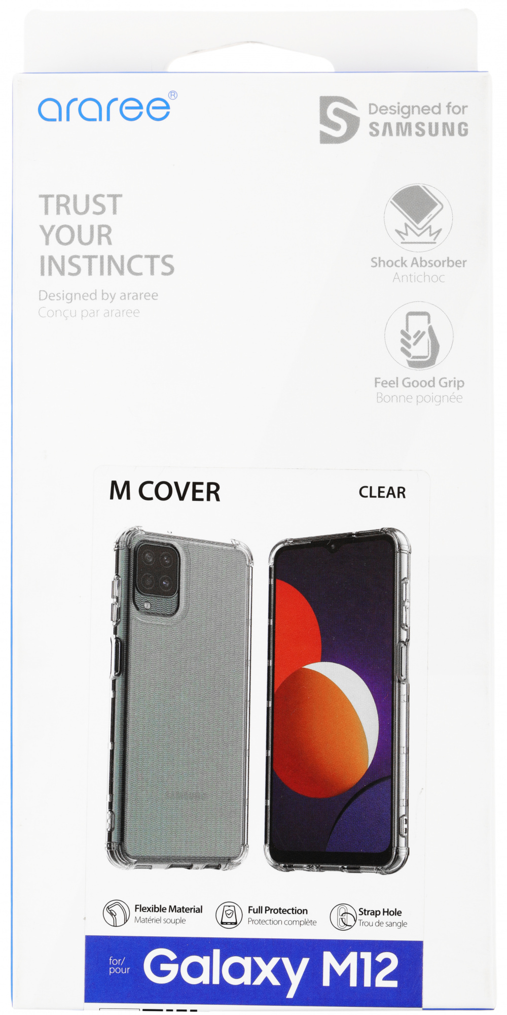 Чехол (клип-кейс) Samsung для Samsung Galaxy M12 araree M cover прозрачный  (GP-FPM127KDATR)